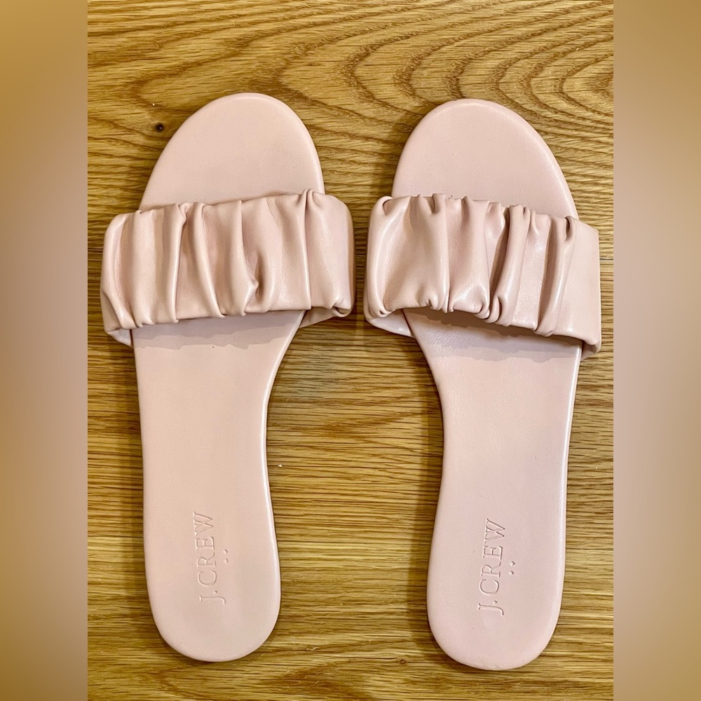 J.Crew Blush Pink Leather Sandal Slides / Size 7